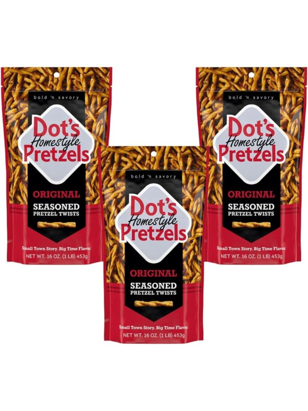 Seasoned Pretzel Twists - Healthy Kids Snacks, 16oz Bag, 3-Pack - Crunchy Treats